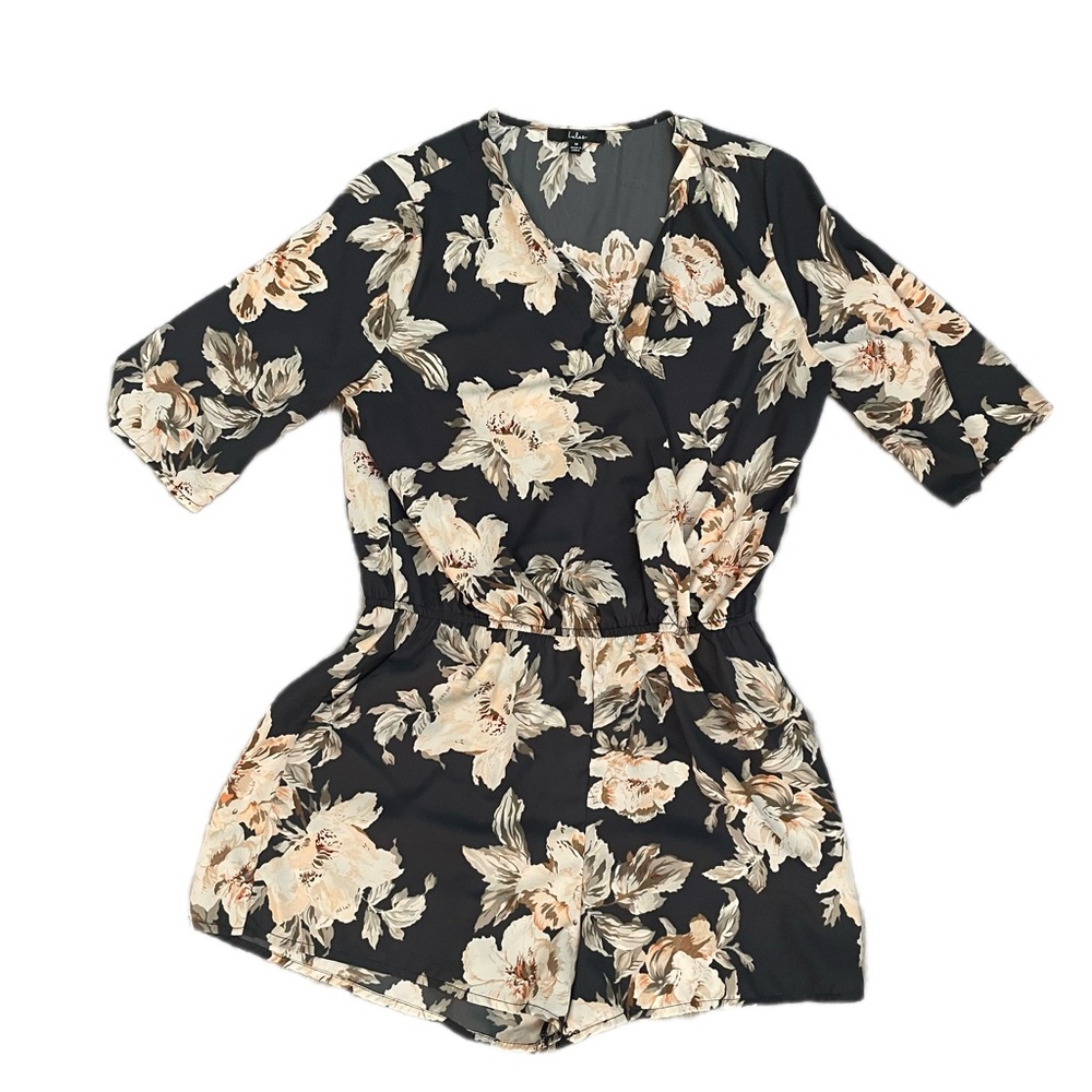 Lulus grey floral romper